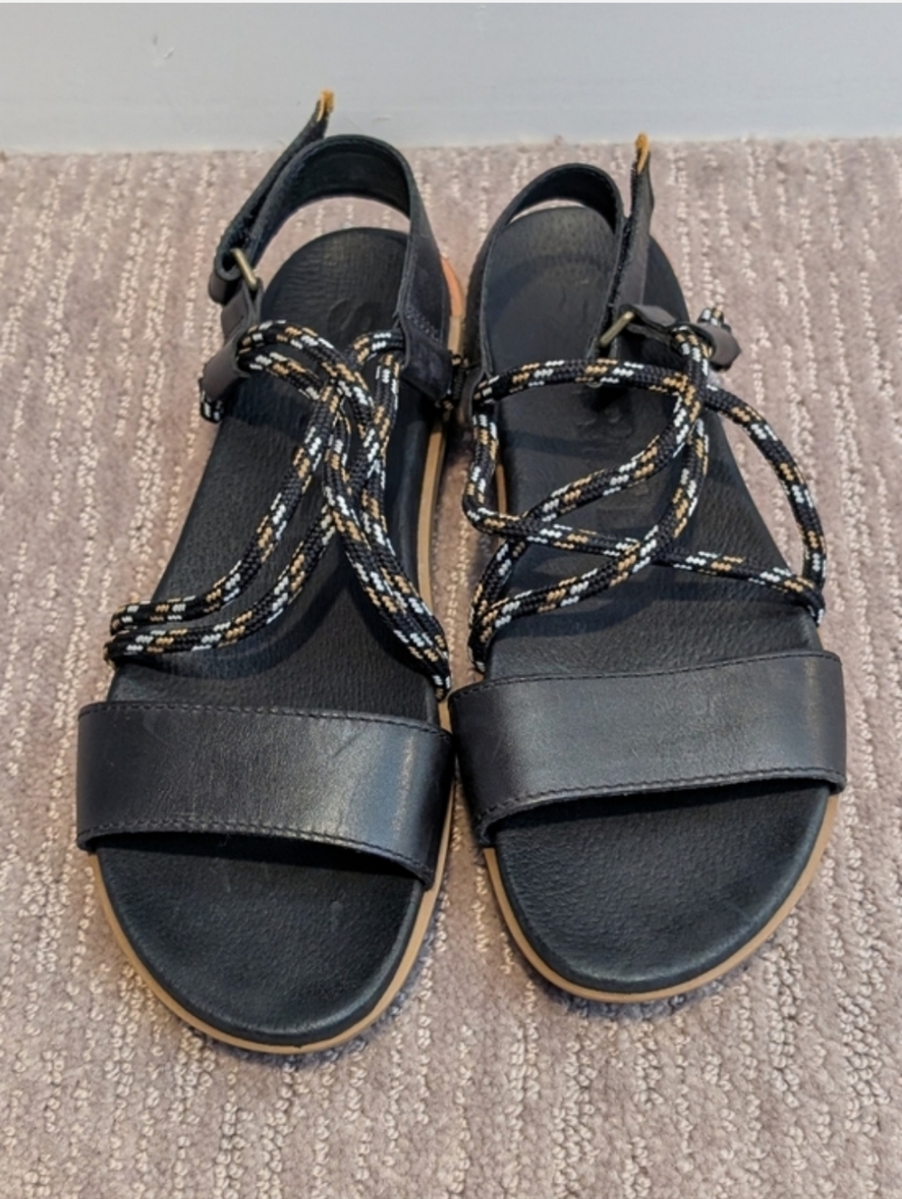 Black Braided Sorel Sandals (Torpedo II??) - Picture 2 of 6